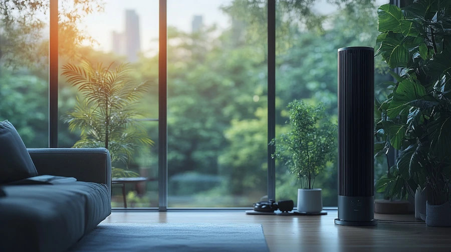 Turmventilator im Wohnzimmer